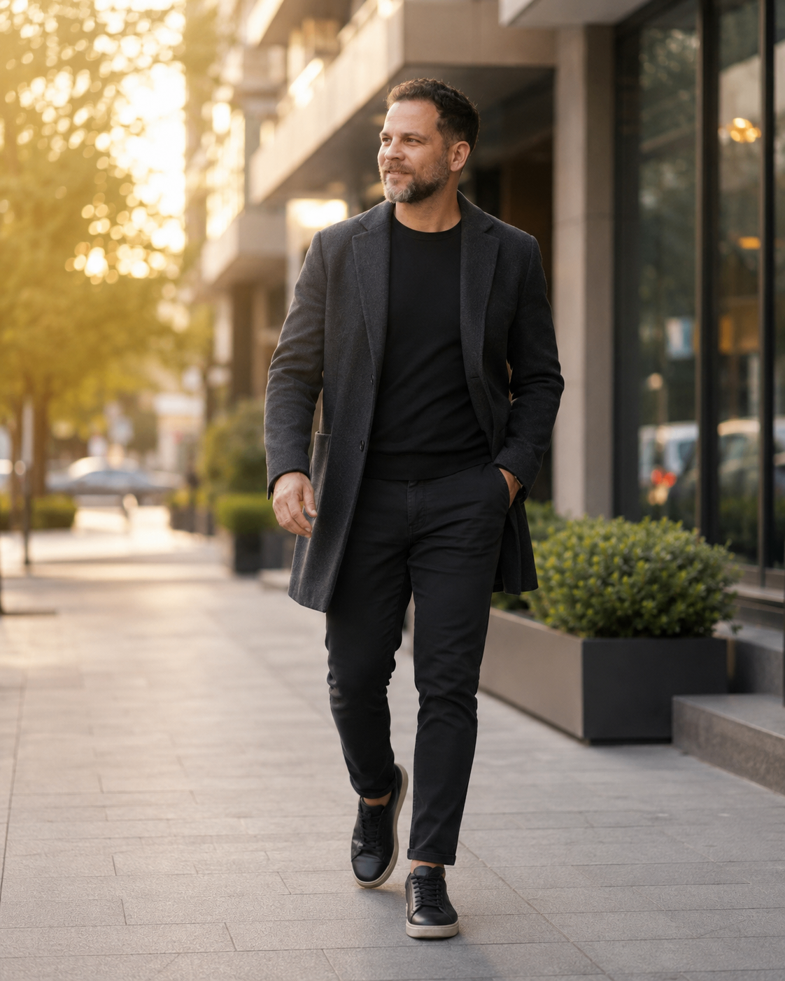 Tiago Marins caminhando em ambiente urbano